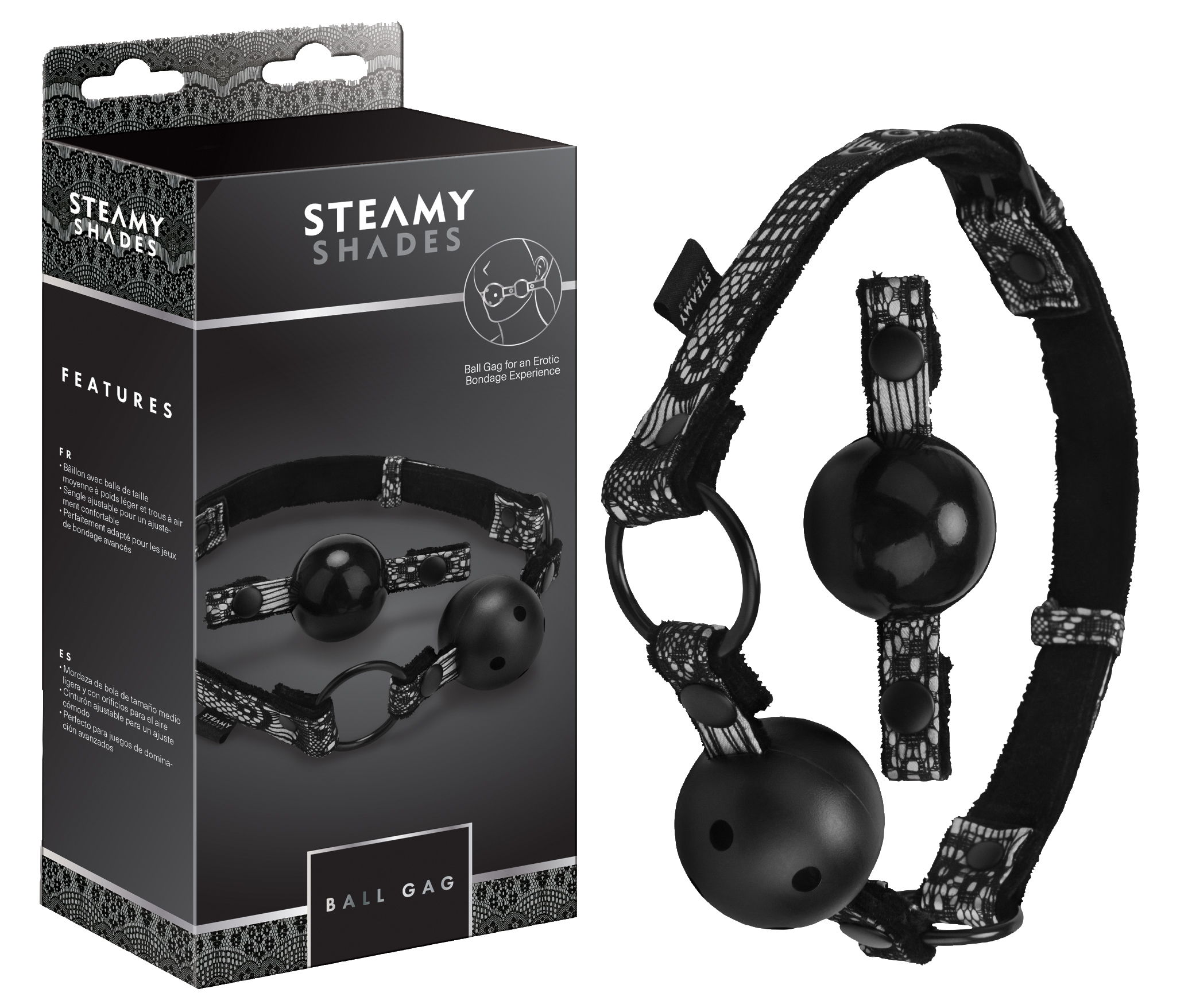 *STEAMY SHADES Ball Gag mit Plastik- und Silikon-Ball