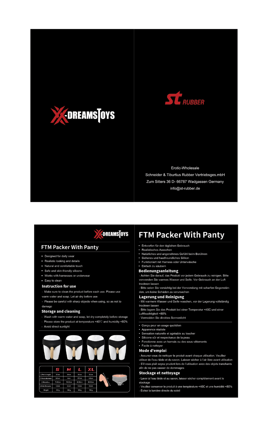 XX-DREAMSTOYS FTM Packer with panty Size XL*