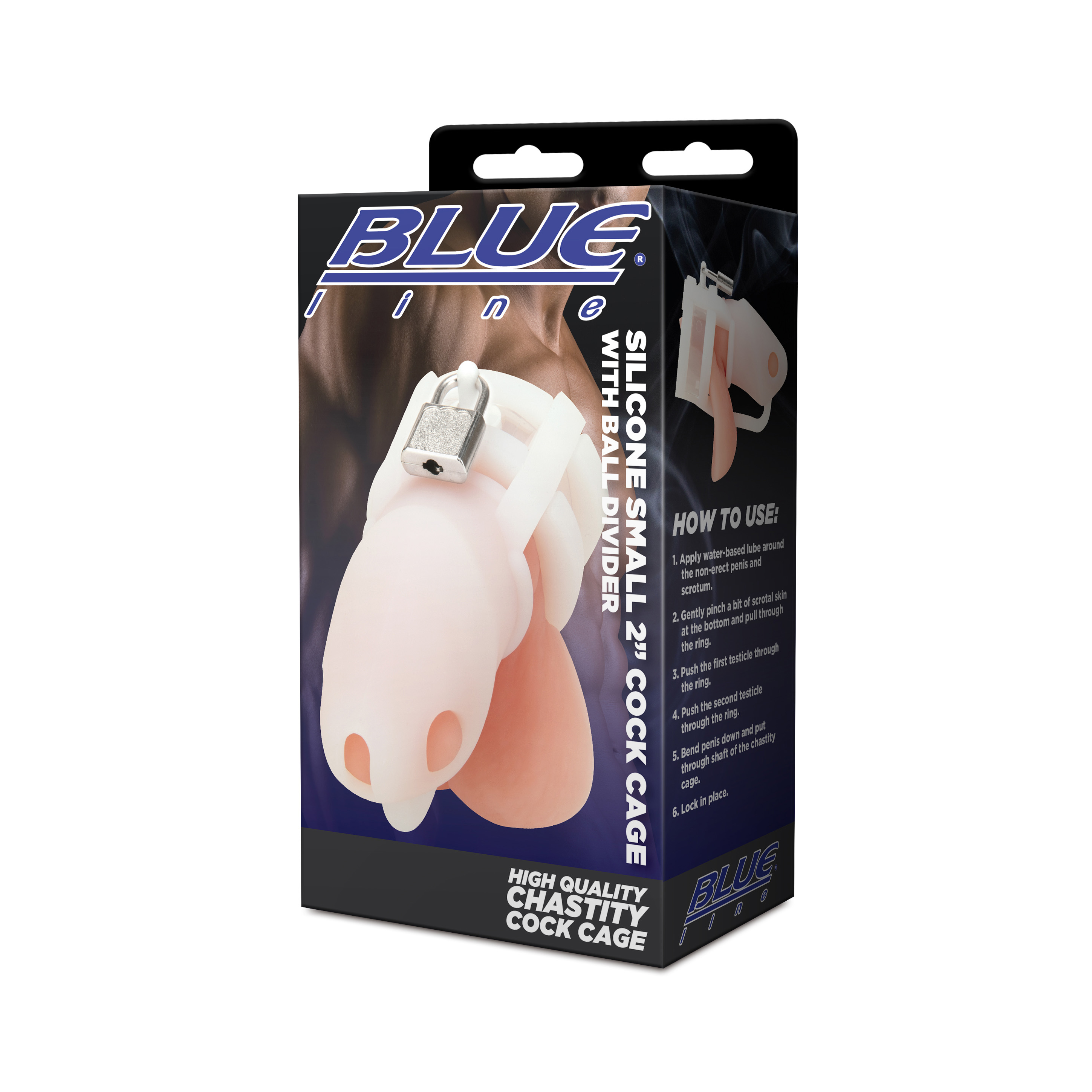 *BLUE LINE C&B GEAR Silicone Cock Cage small w. ball devider wht
