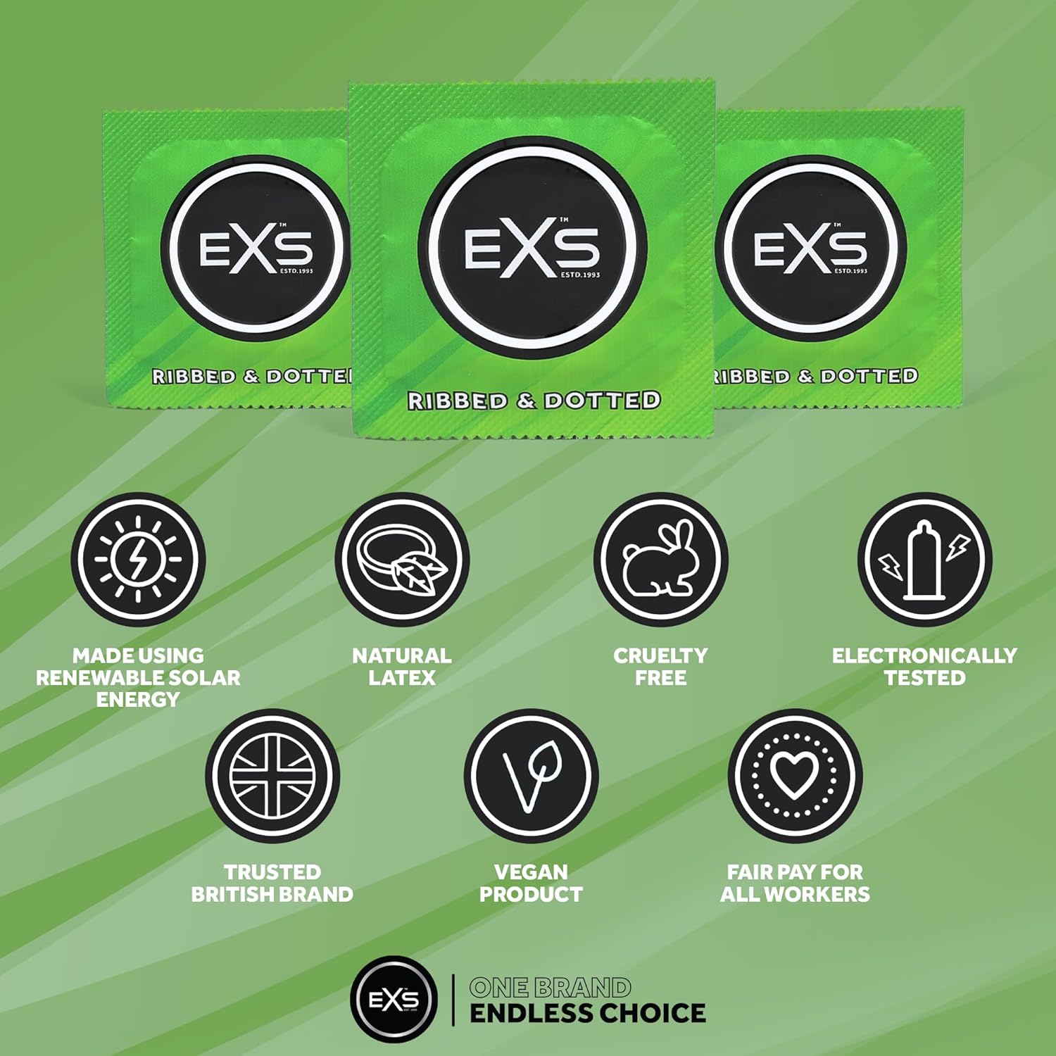 EXS Ribbed & dotted condoms (48pcs)