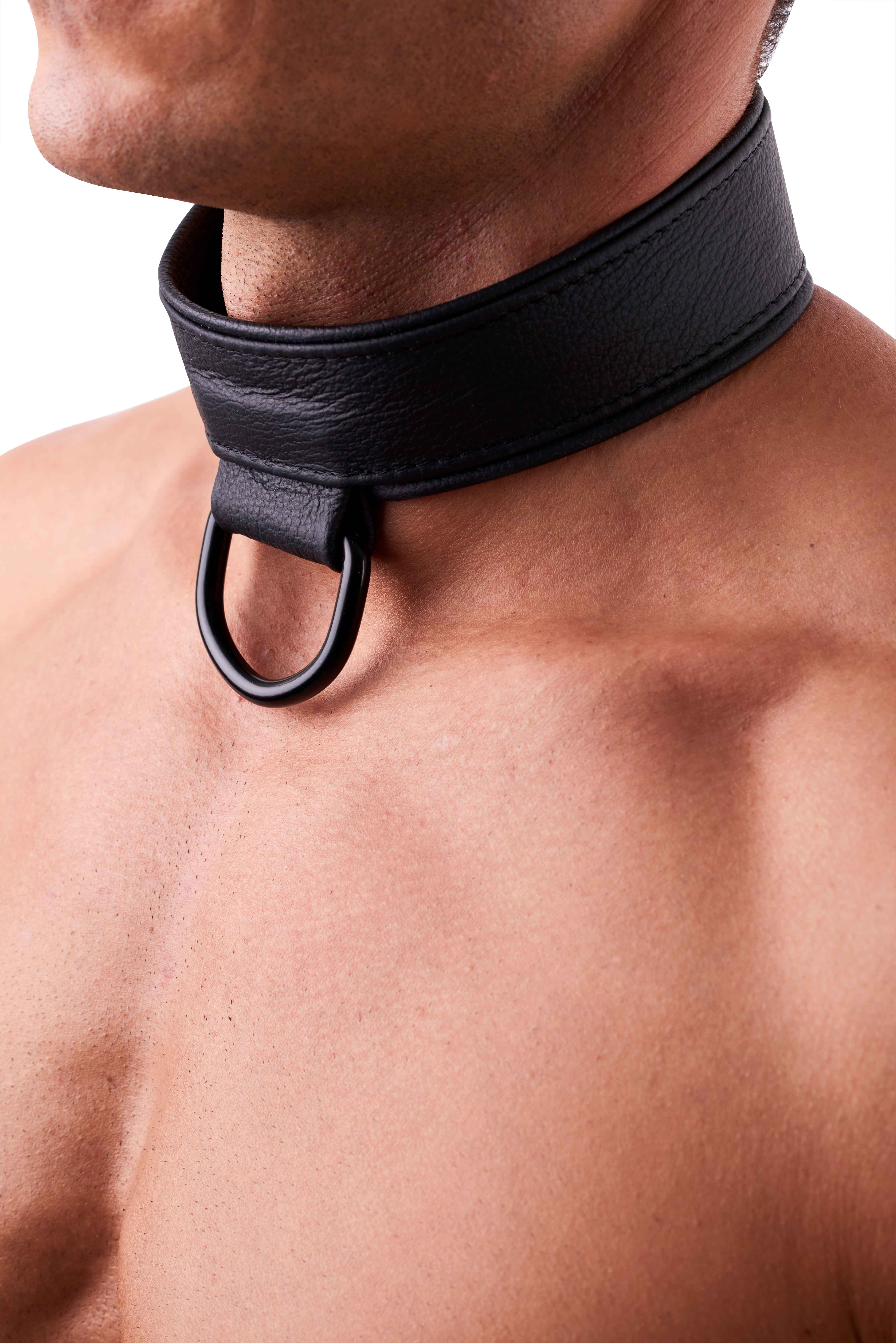 SAXOS Soft Leder Halsband schwarz