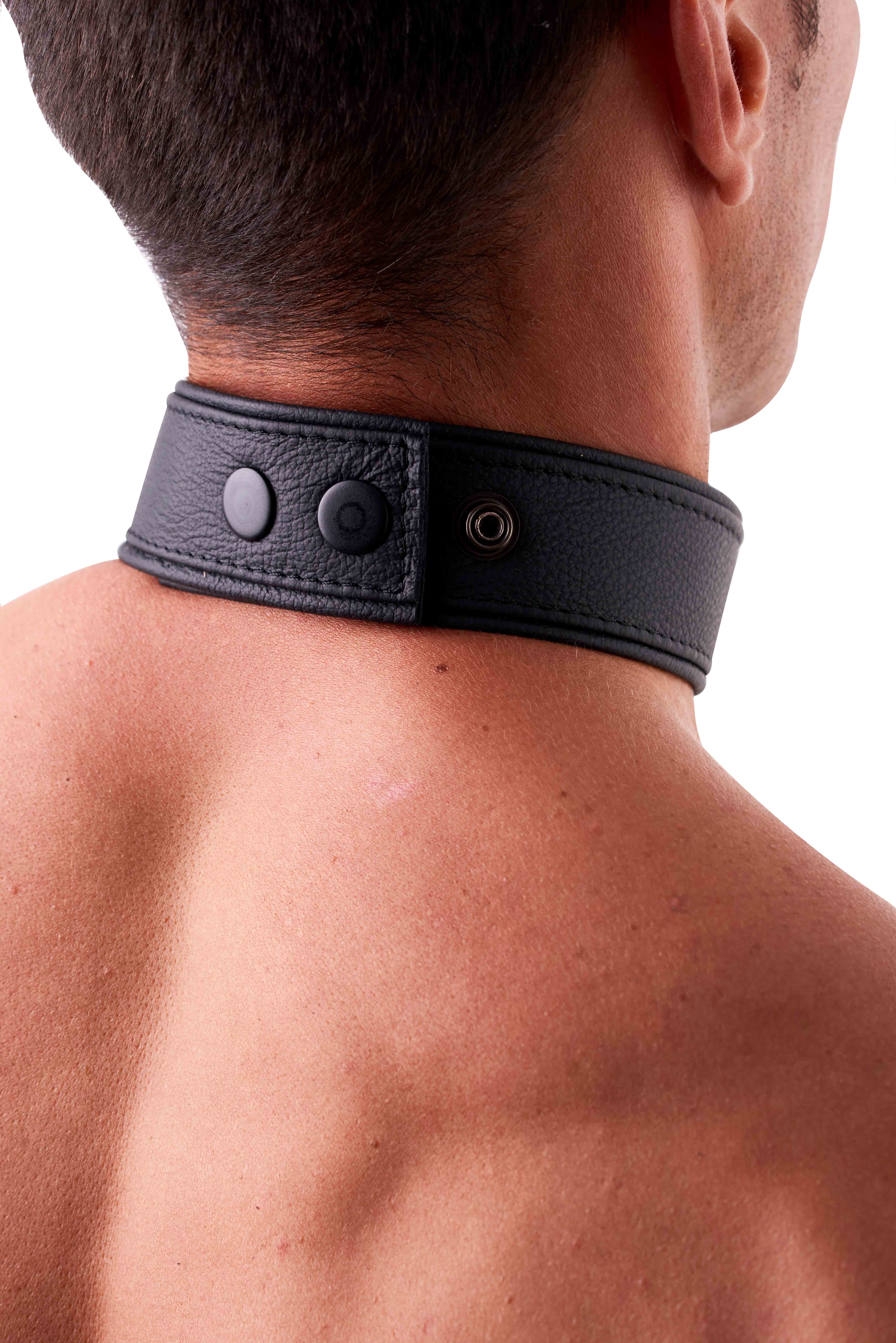 SAXOS Soft Leder Halsband schwarz