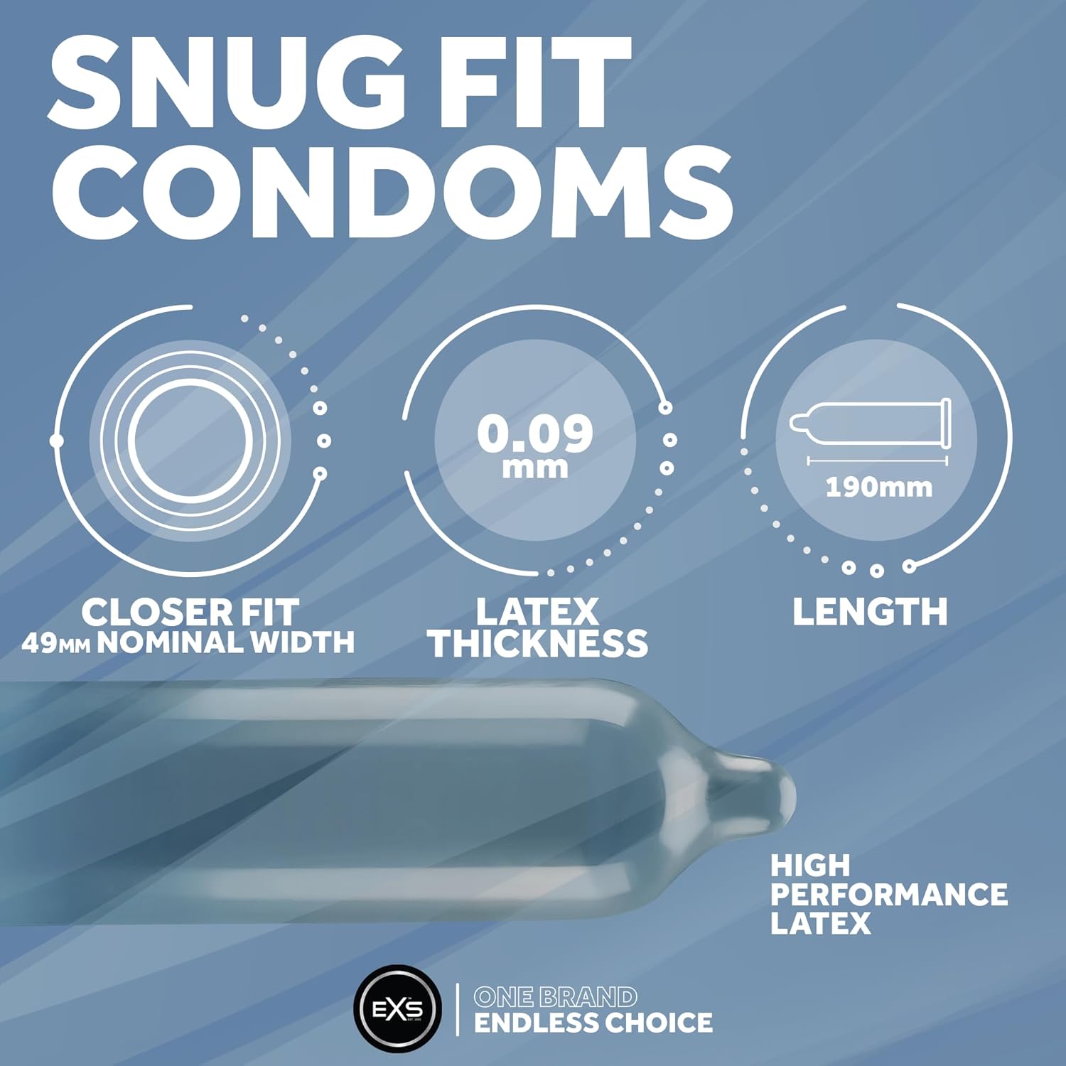 EXS Snug Fit 49mm condoms (12pcs)