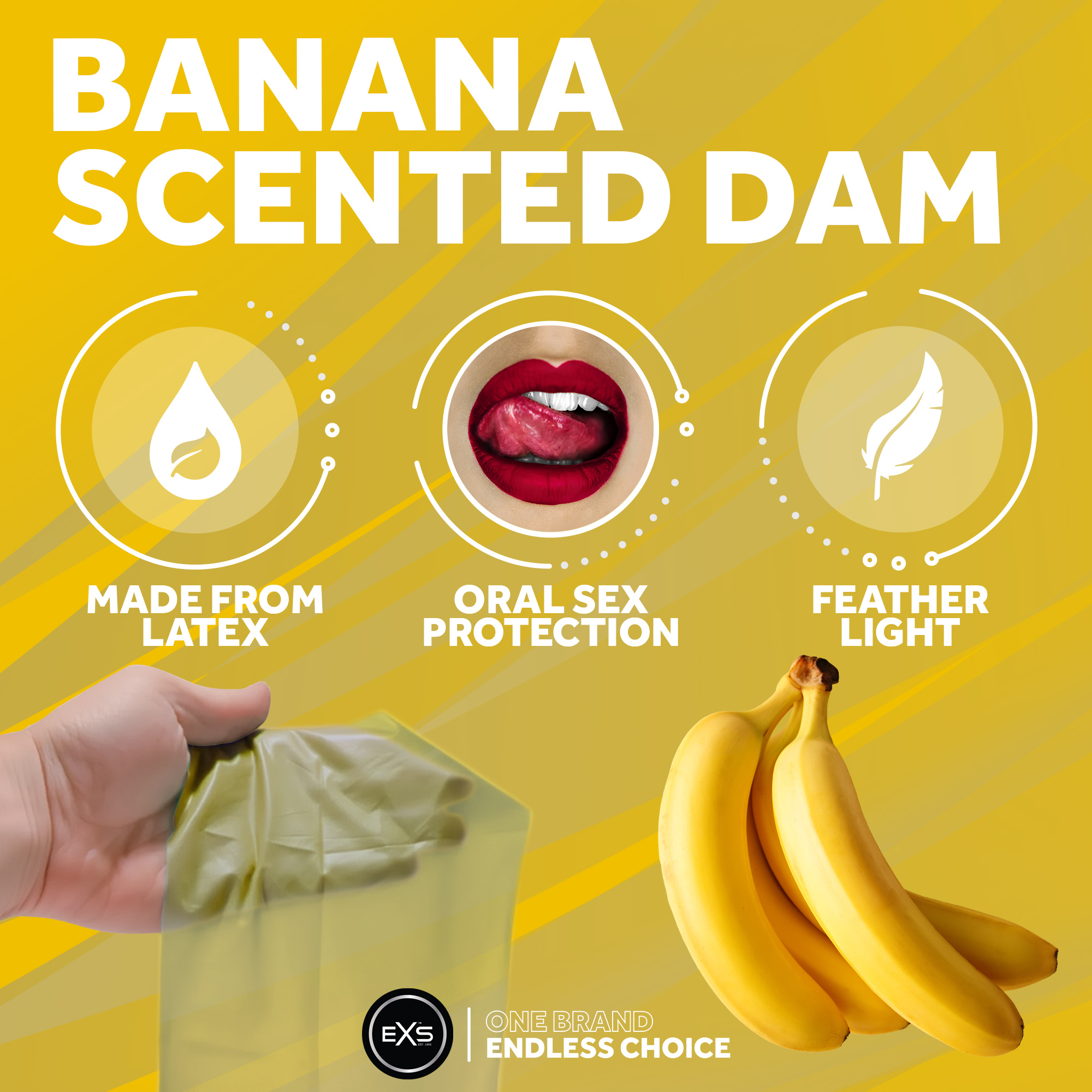 EXS Oral Dams Banana Flavoured (10pcs)