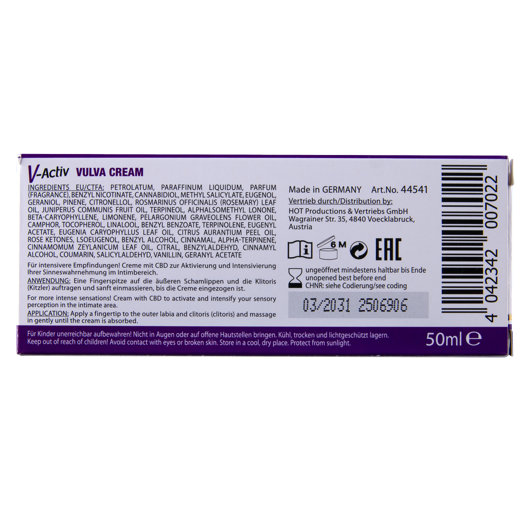 HOT V-Activ Vulva Cream for Woman 50ml