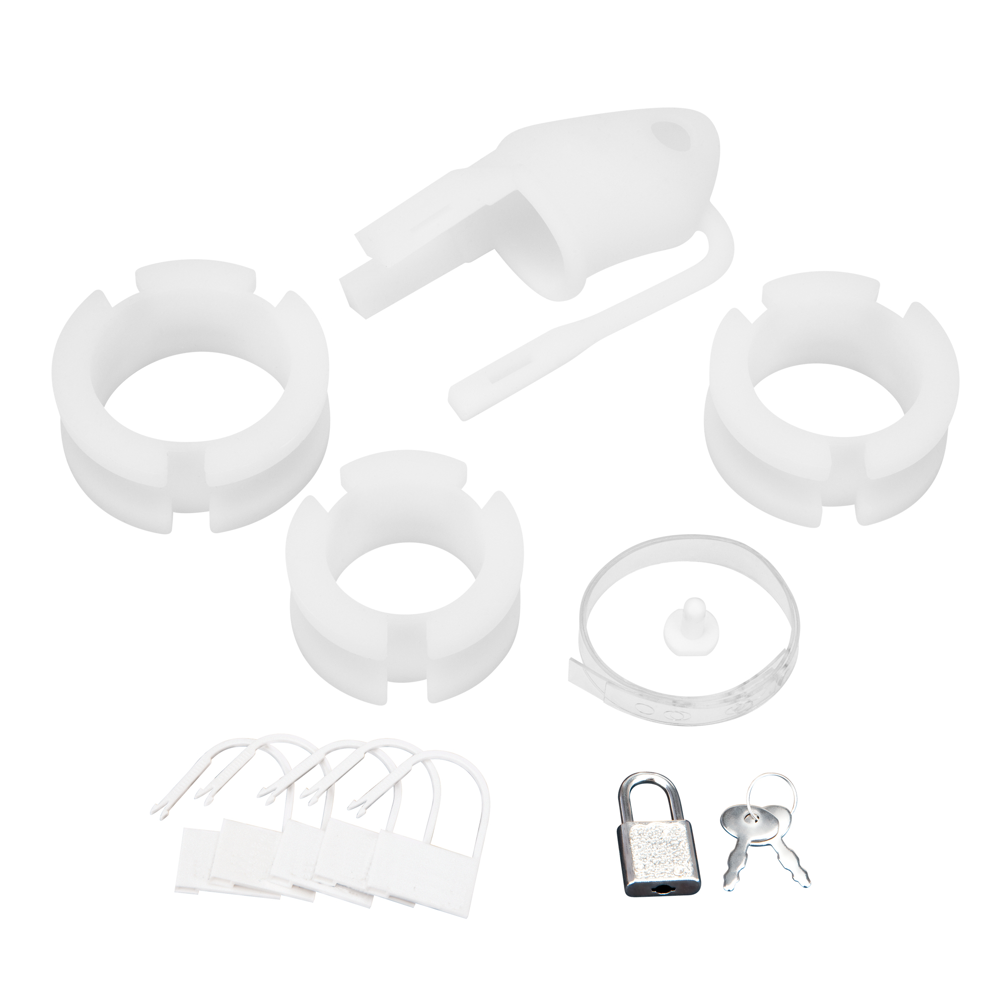 *BLUE LINE C&B GEAR Silicone Cock Cage small w. ball devider wht