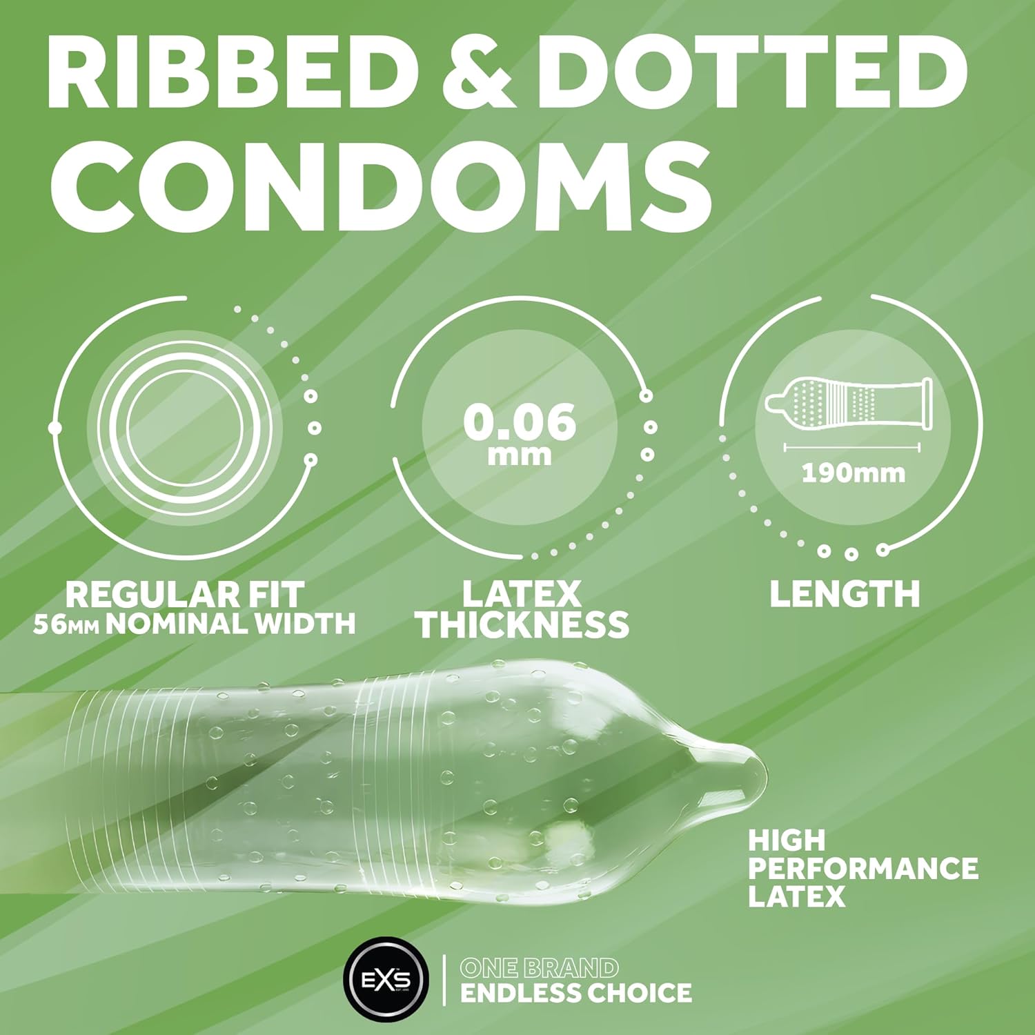 EXS Ribbed & dotted condoms (48pcs)