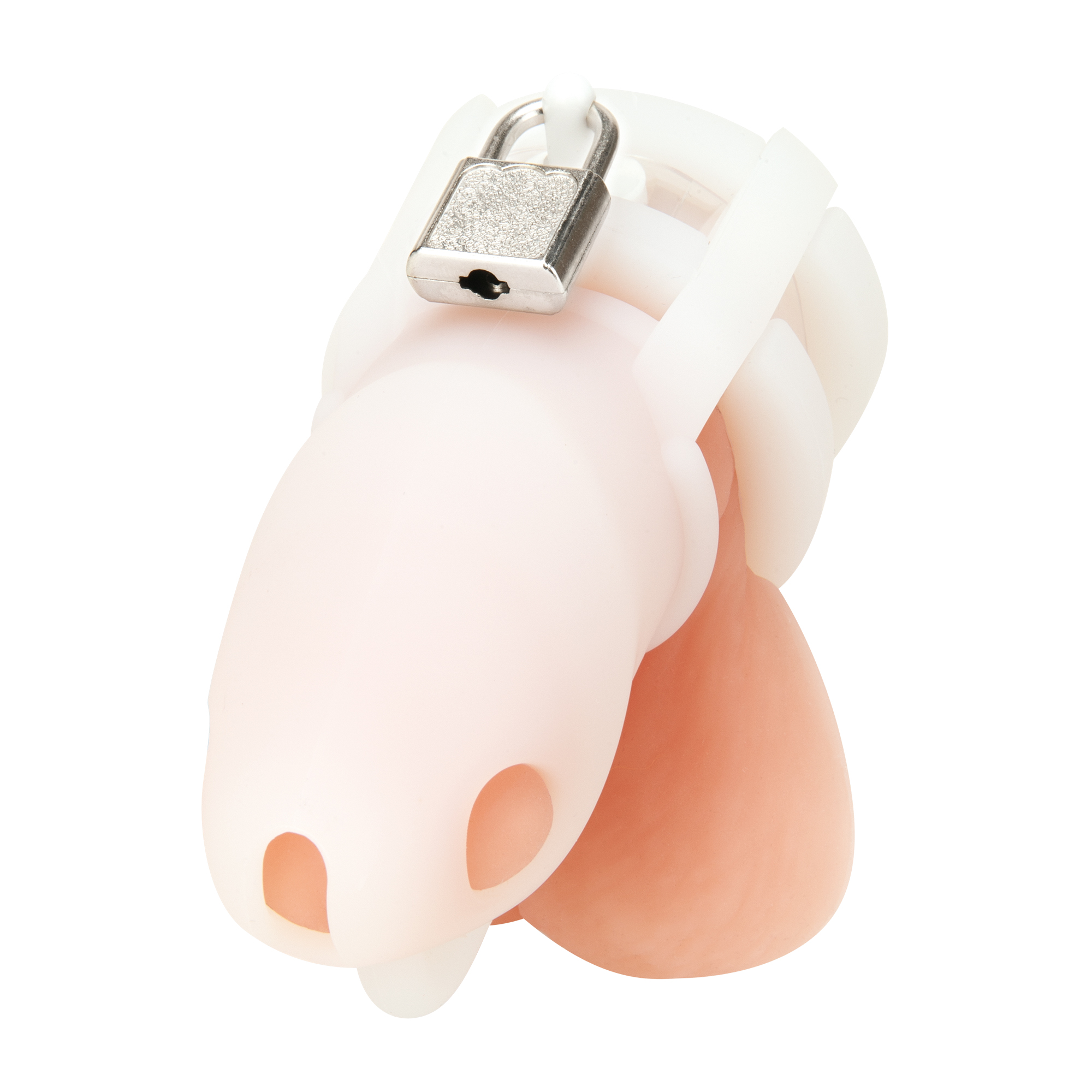*BLUE LINE C&B GEAR Silicone Cock Cage small w. ball devider wht