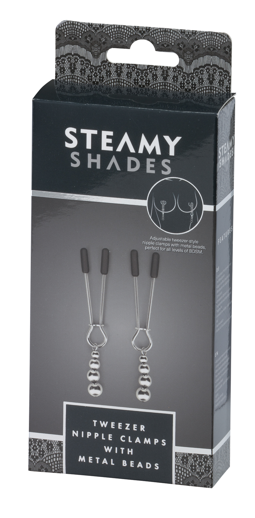 *STEAMY SHADES Tweezer Nipple Clamps with Metal Beads