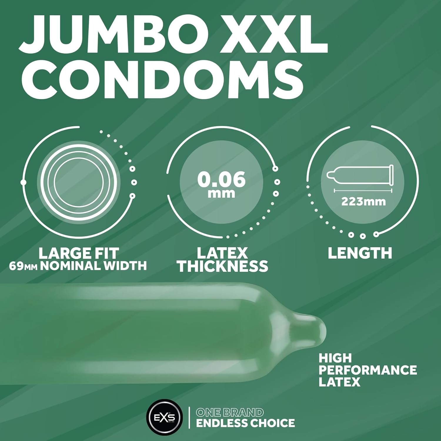 EXS Jumbo 69mm condoms (12pcs)