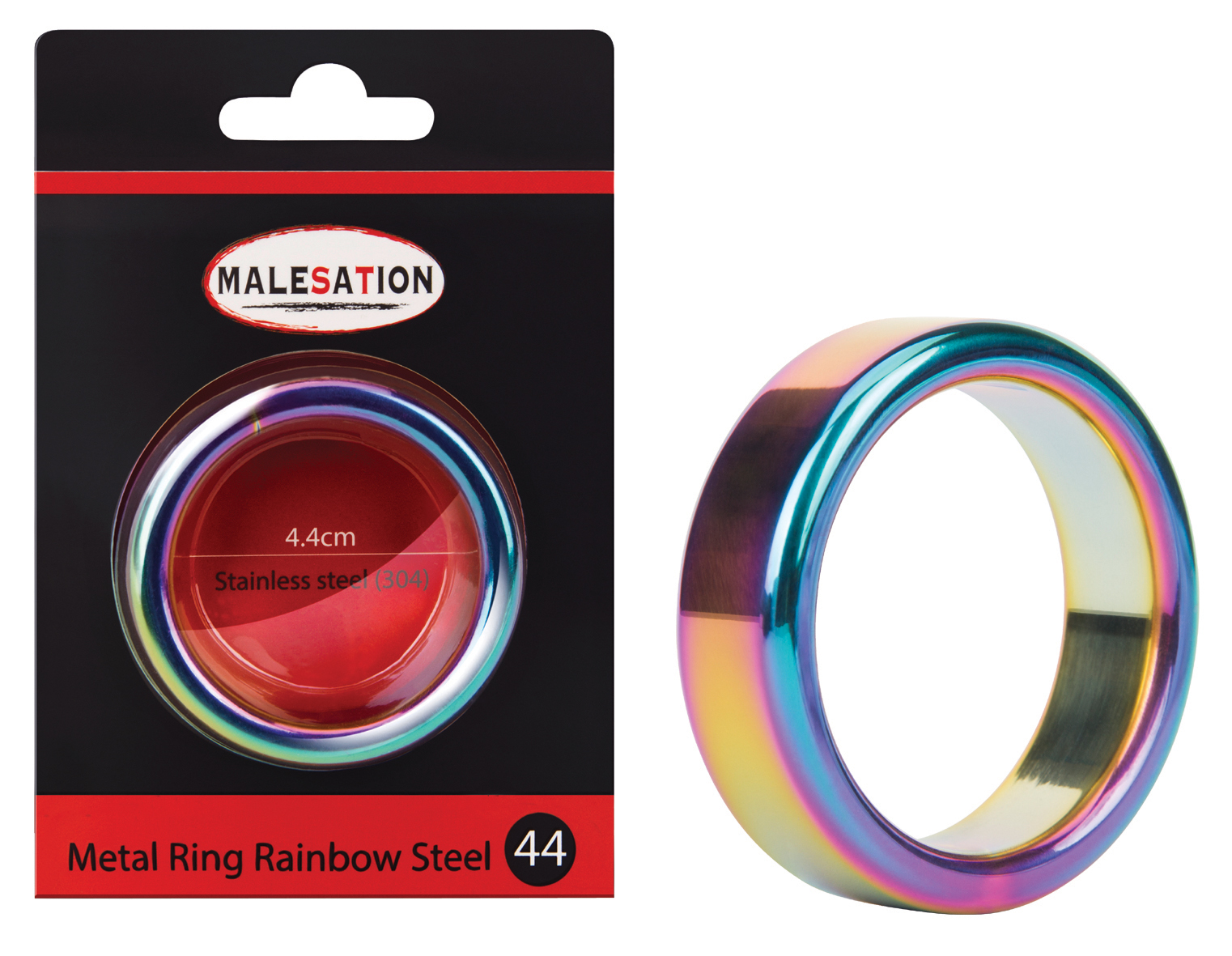 *MALESATION Metal Ring Rainbow Steel 44