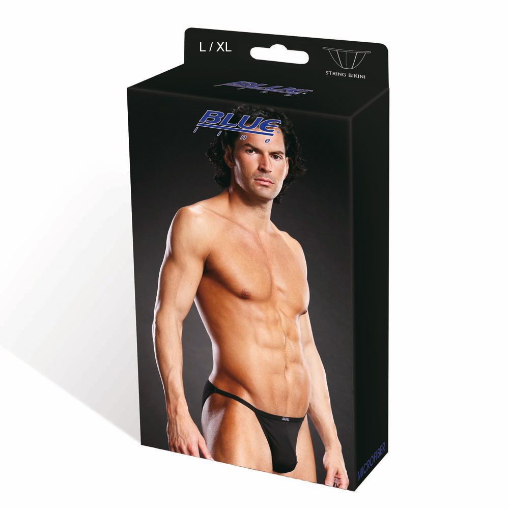 *BLUE LINE Performance Microfiber String Bikini blk L/XL