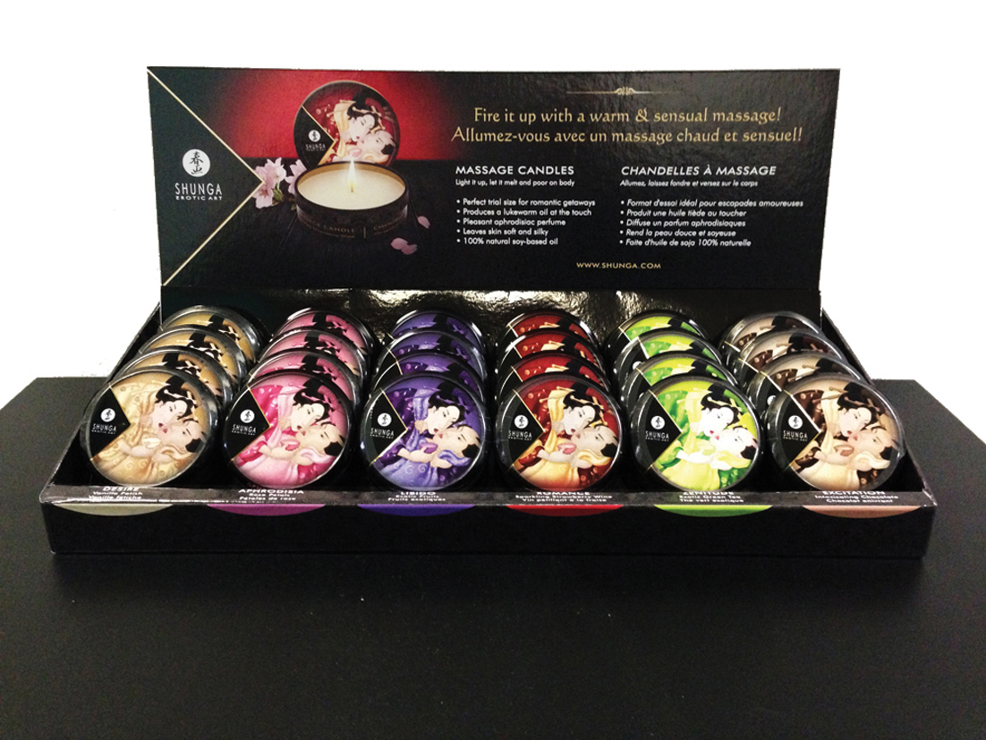 SHUNGA Massage Candle Display (24 pcs x 30ml)