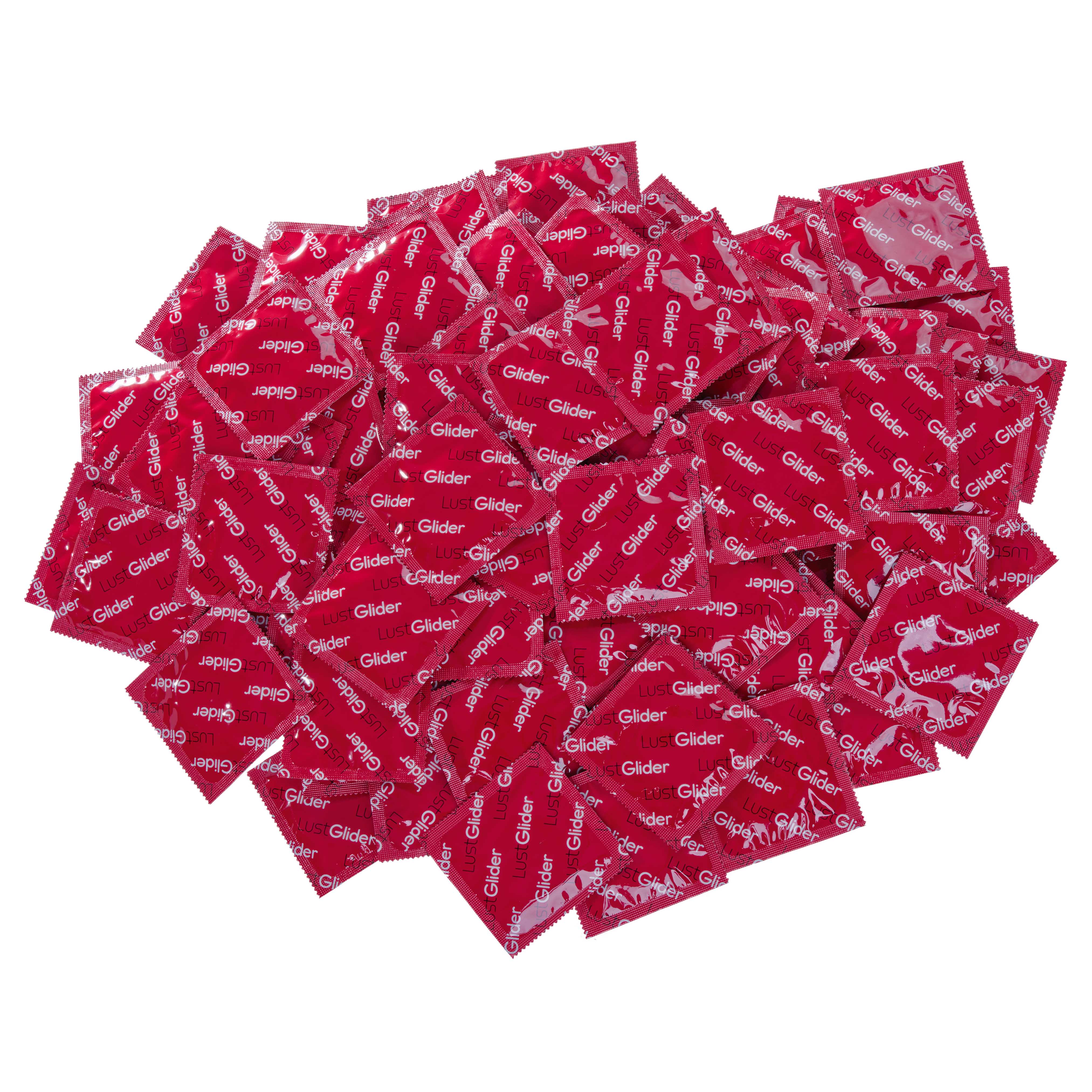 LustGlider Kondome rot m. Erdbeeraroma 2000 Stk.
