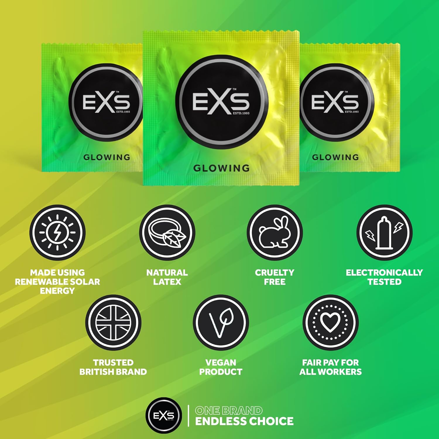 EXS Glow condoms (100pcs)
