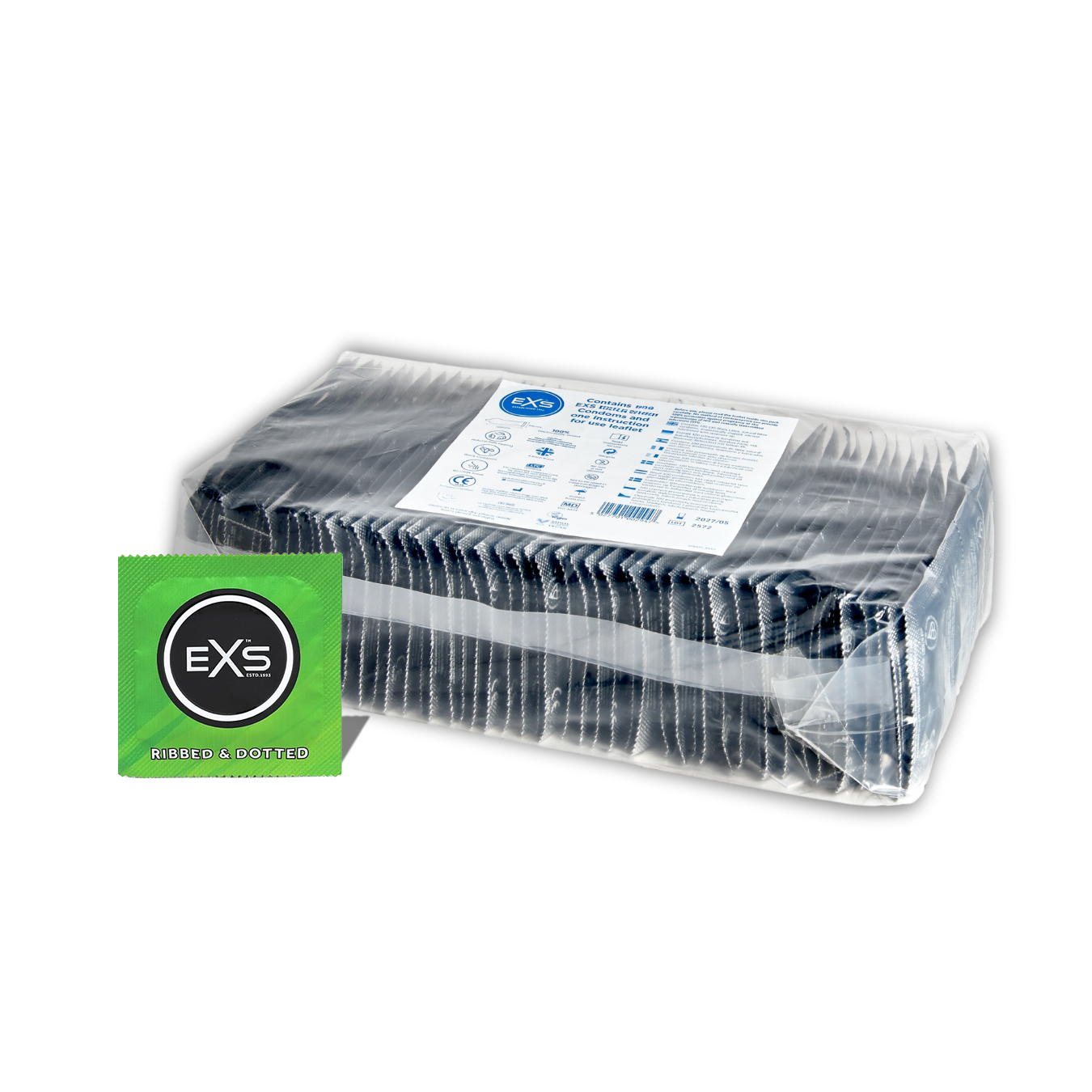 EXS Ribbed & dotted condoms (100pcs)