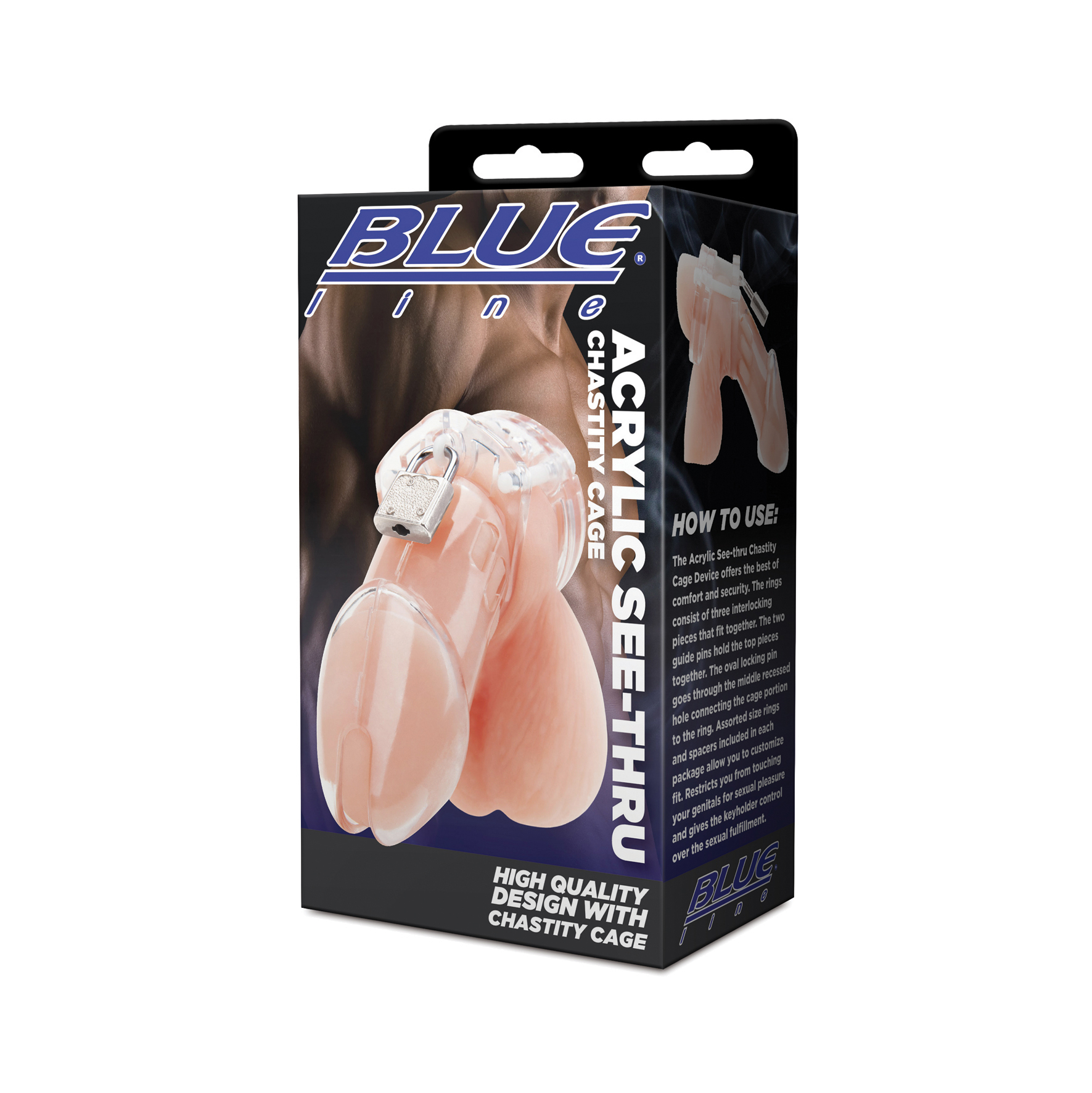 *BLUE LINE C&B GEAR Acrylic See-thru Chastity Cage