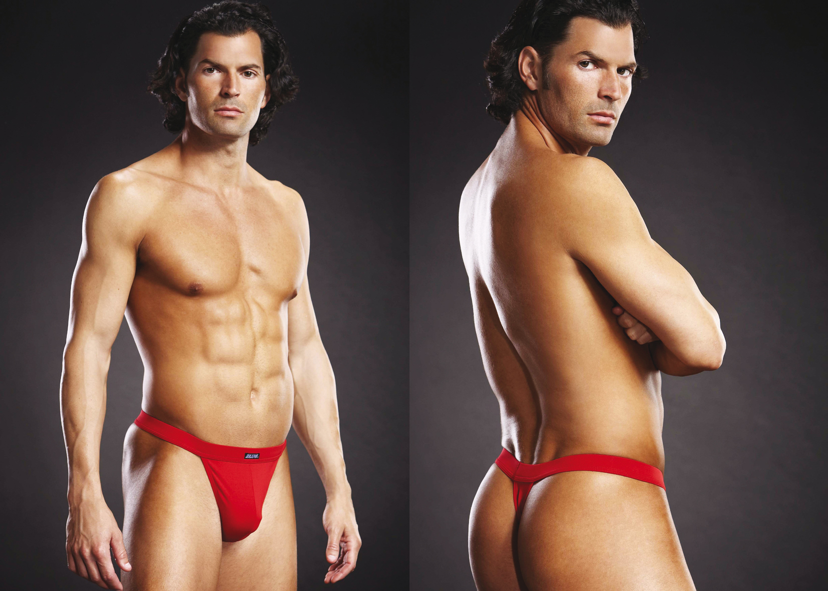 BLUE LINE Performance Microfiber Thong rot S/M*