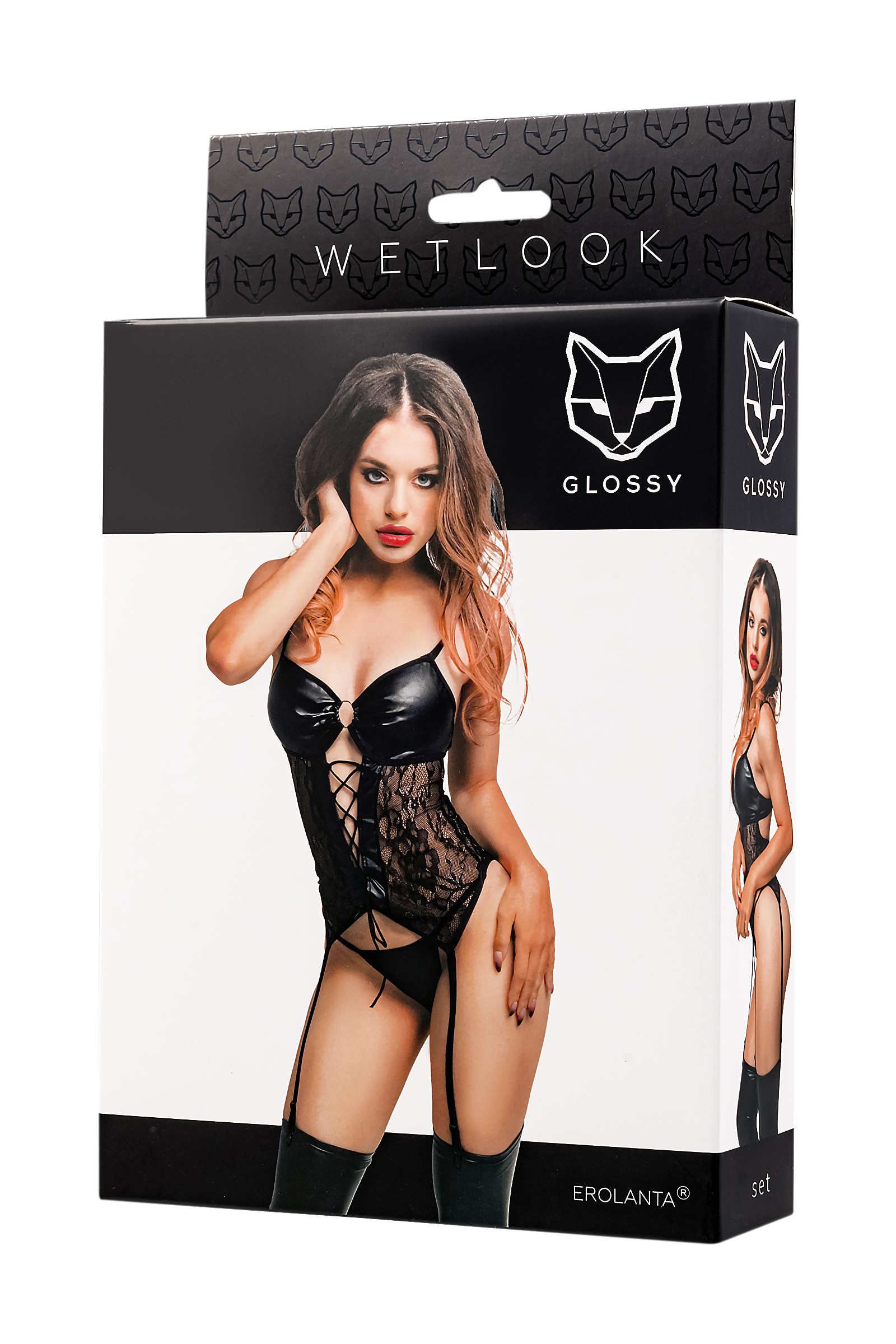 GLOSSY - Wetlook Set (Top & Panty) S