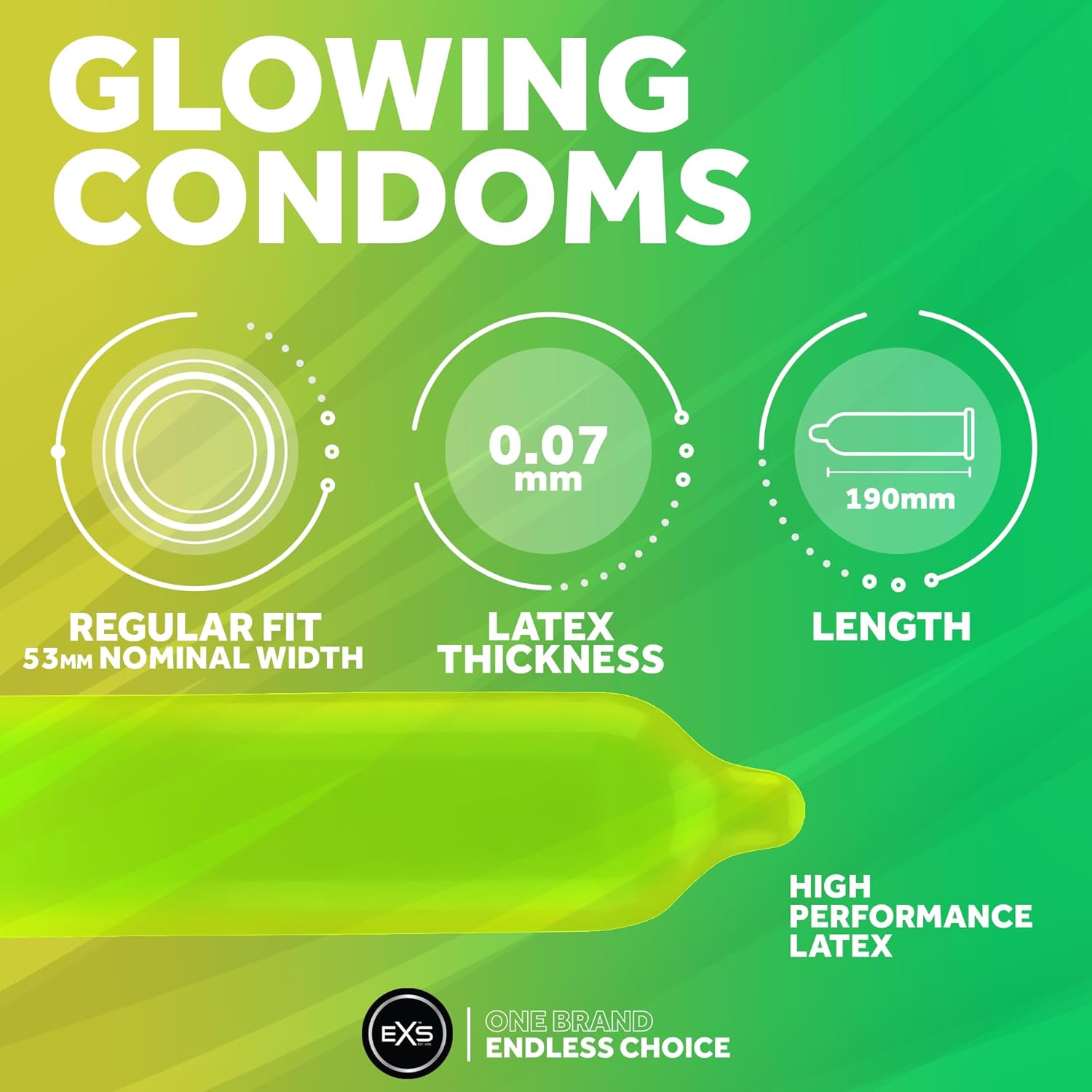EXS Glow condoms (3pcs)