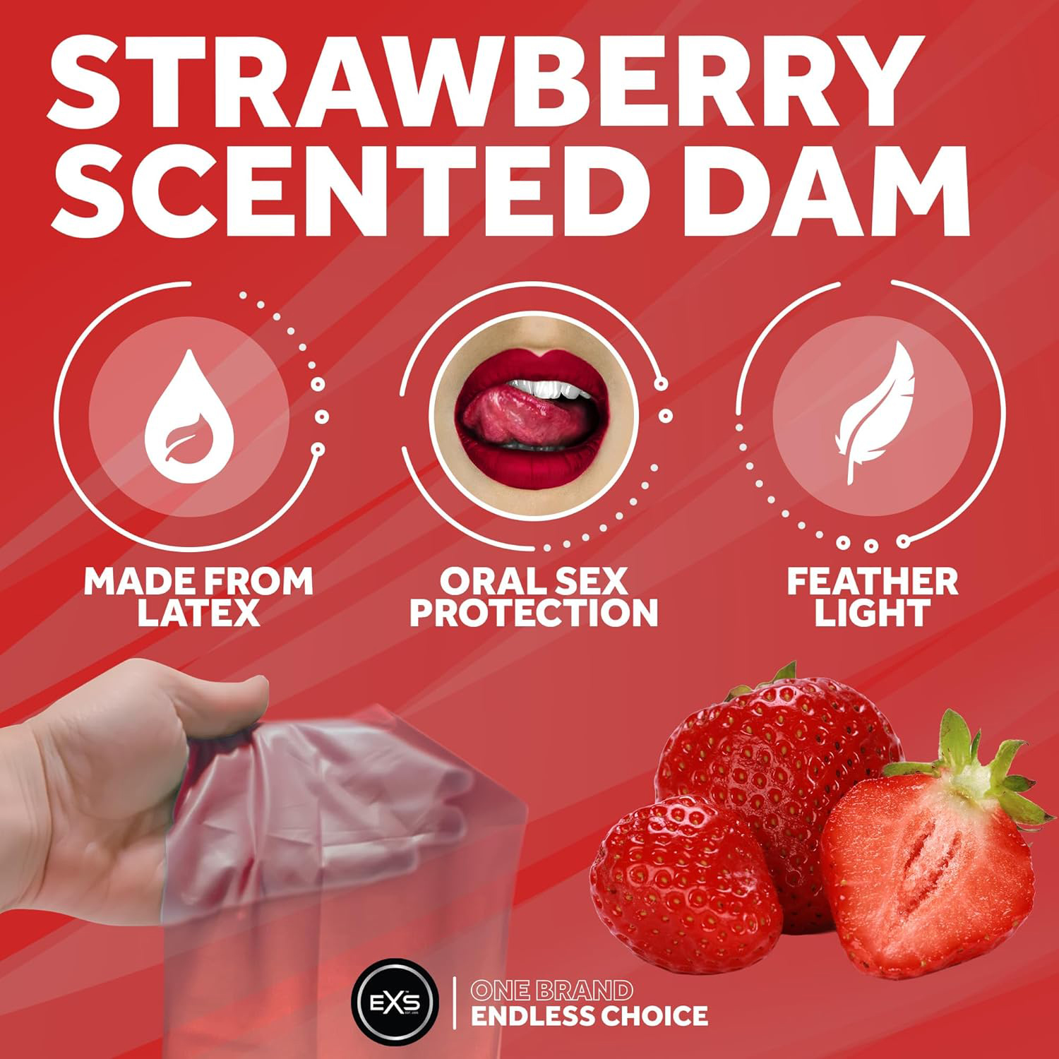 EXS Oral Dams Strawberry Flavoured (10pcs)